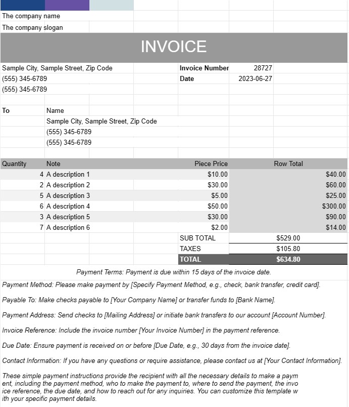 Professional Invoice