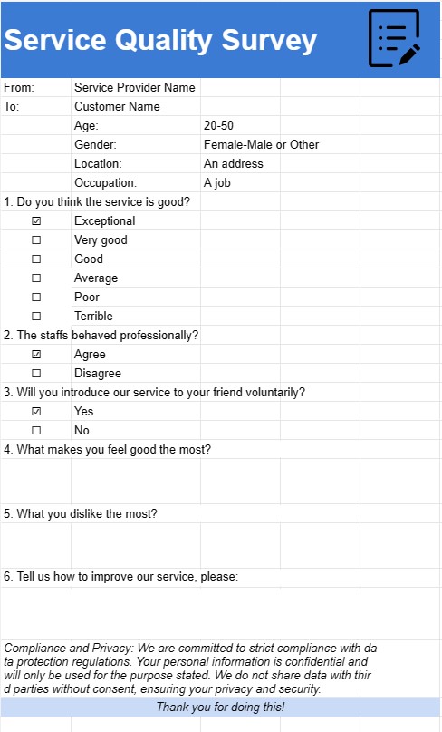 Service Quality Survey