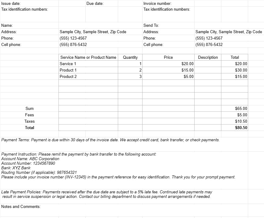 Simple Invoice