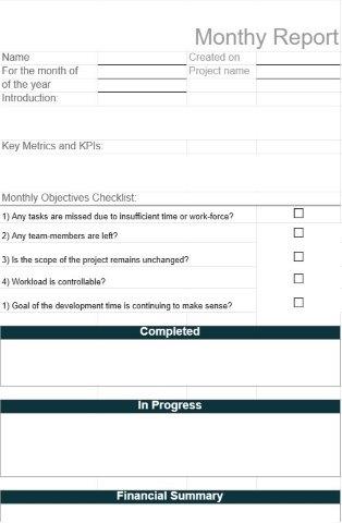 Ежемесячный отчет