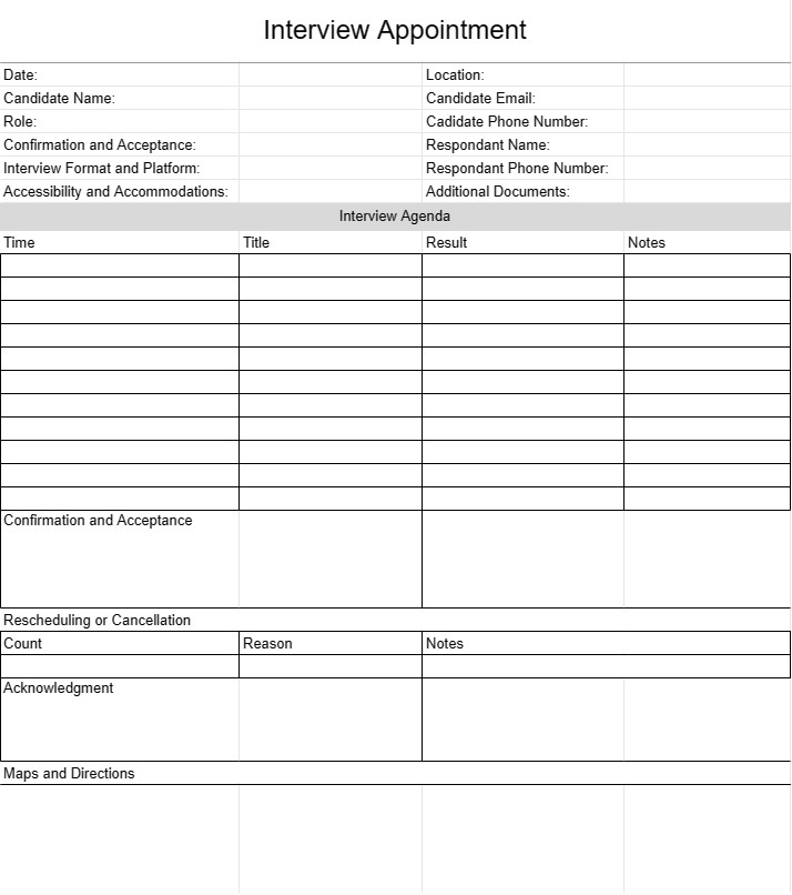 Agendamento de entrevista